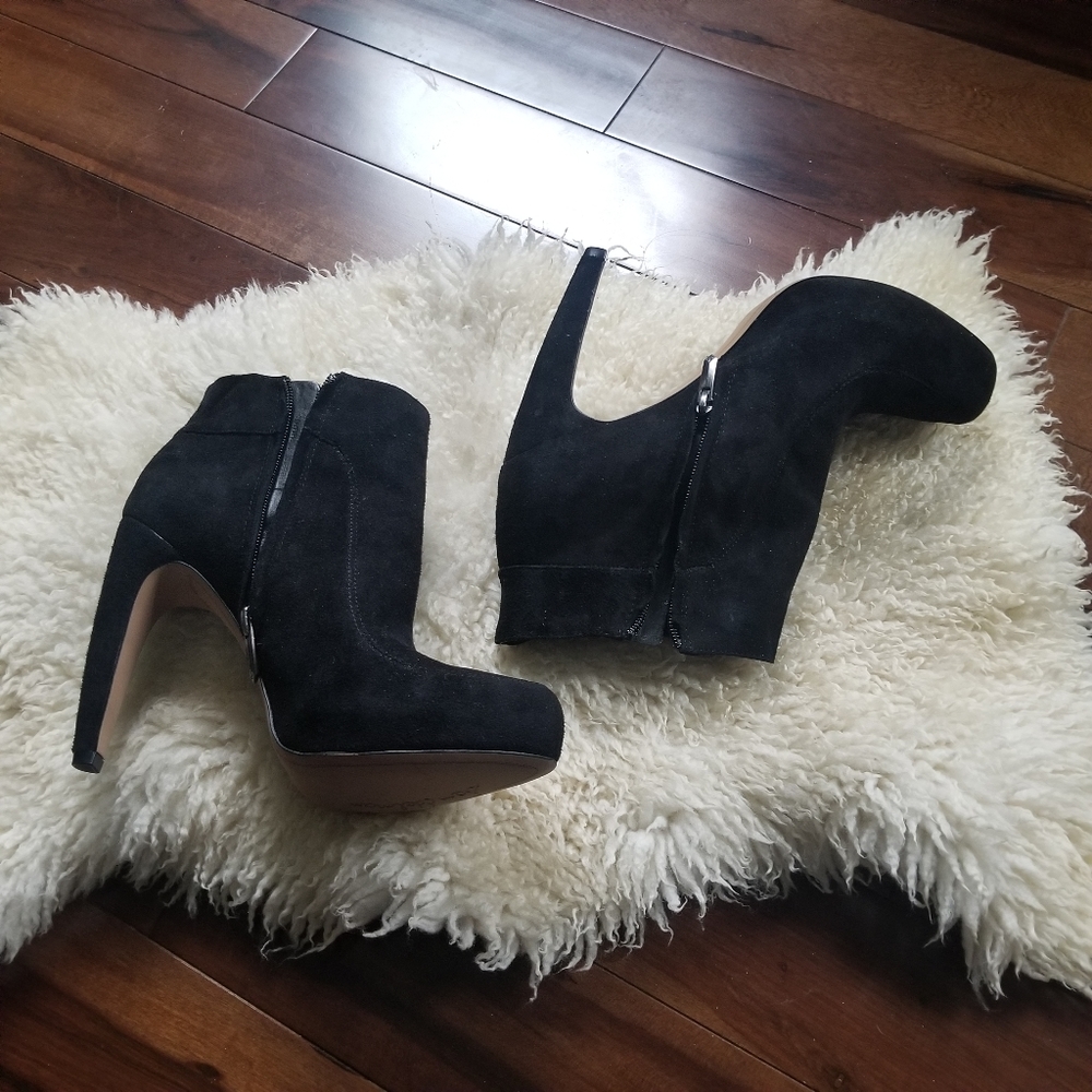 Sam Edelman "Kit" Black Suede Booties - Picture 5 of 8